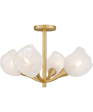 Adelyn 4-light Semi Flush Mount Gold Leaf