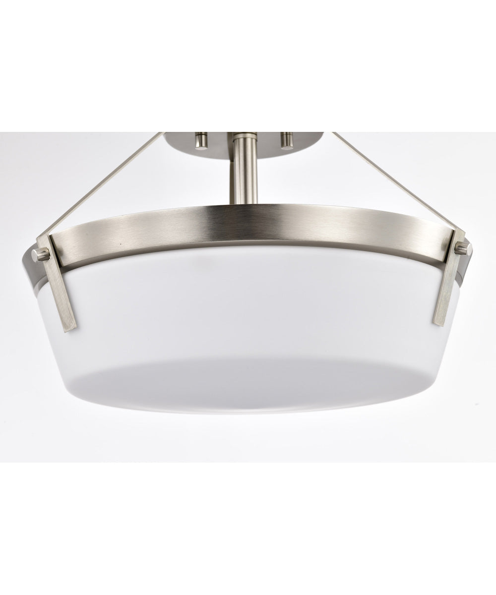 Rowen 3-Light Close-to-Ceiling Brushed Nickel