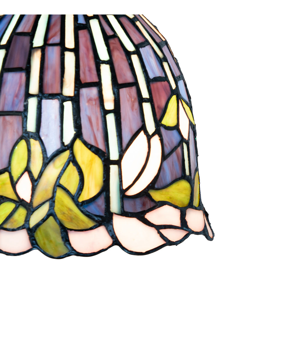 8" Wide Tiffany Flowering Lotus Flushmount