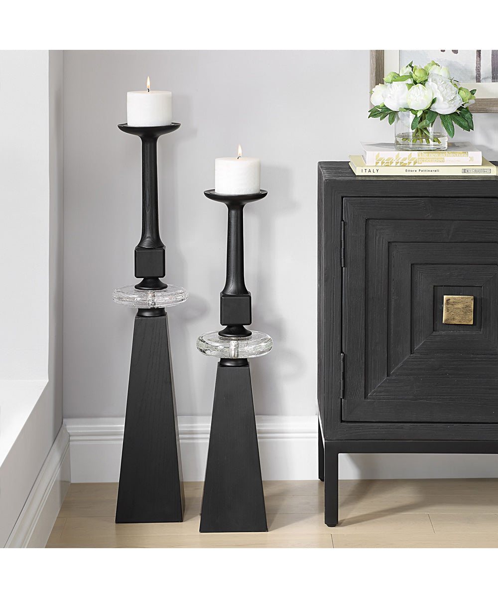Ebon Glow Floor Candleholders Set of 2