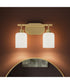 Reines 2-Light Bath Vanity with Opal Glass Shades Brushed Gold