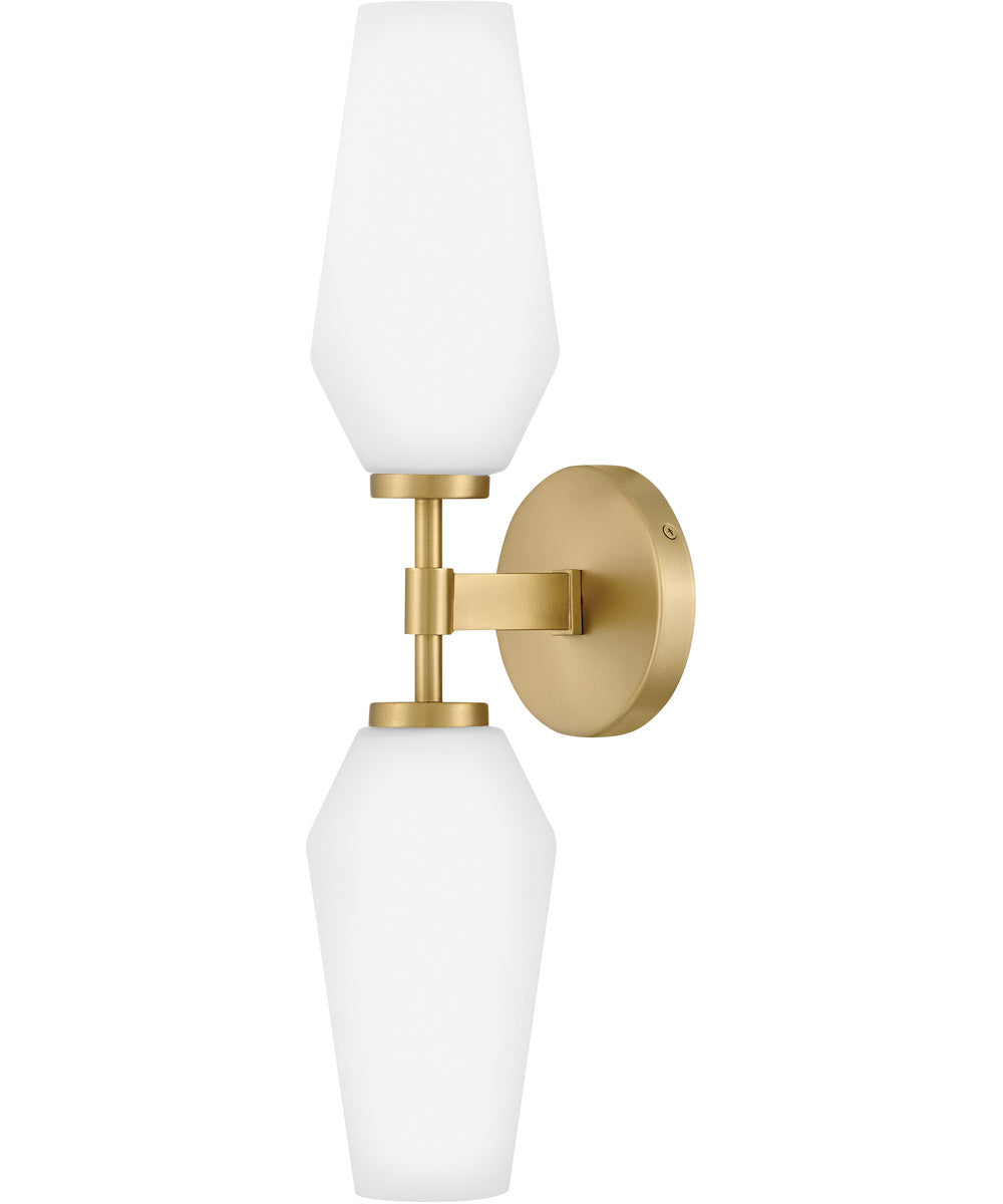 Gio 2-Light Large Two Light Sconce in Lacquered Brass