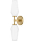 Gio 2-Light Large Two Light Sconce in Lacquered Brass