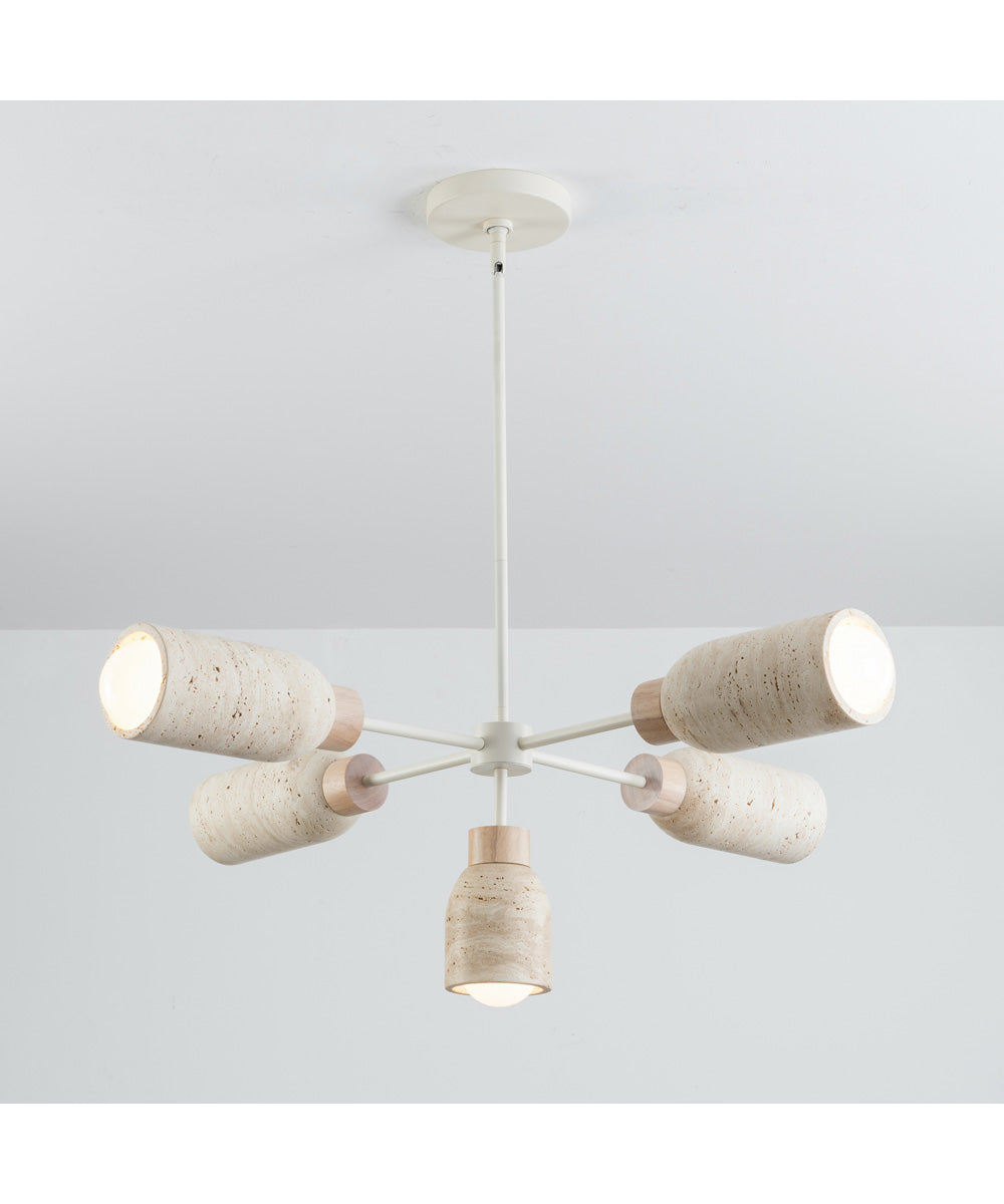 Pompeii 5-Light Pendant Travertine / Oyster