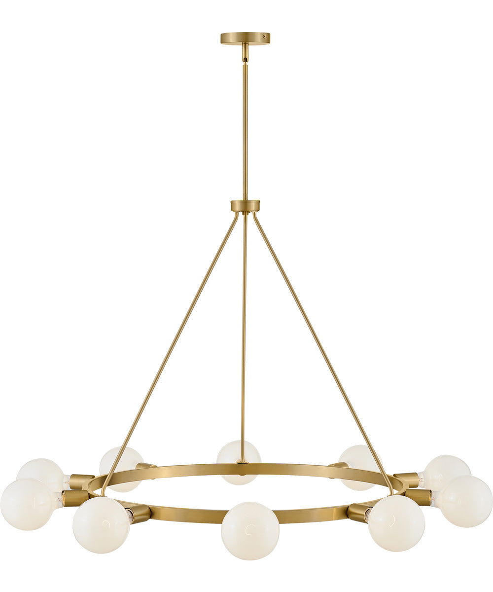 Orla 10-Light Large Single Tier Chandelier in Lacquered Brass