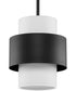 Silva 1-Light White Linen Shade Pendant Matte Black