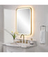 Crofton Lighted Brass Vanity Mirror