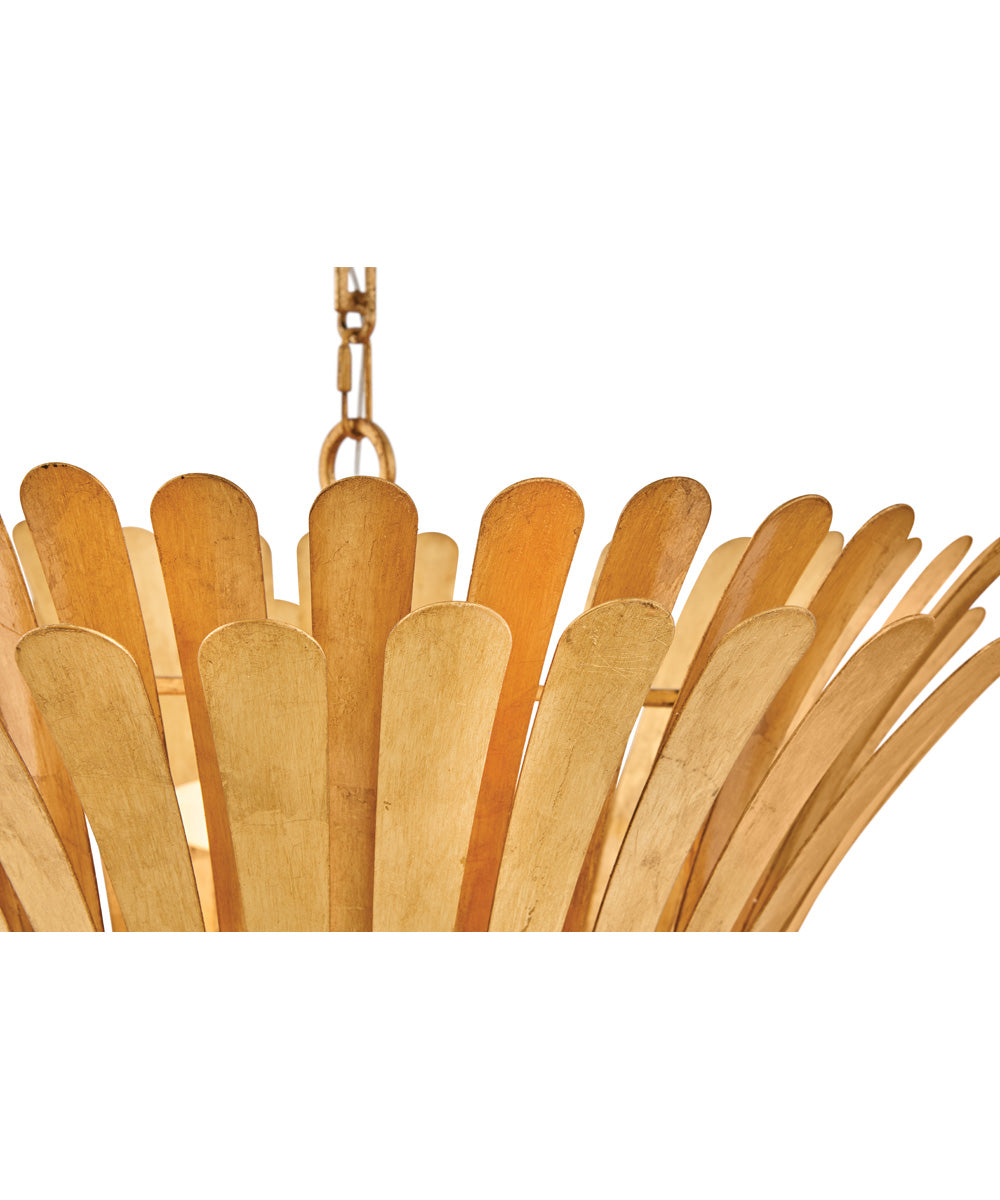 Reina 3-Light Medium Tapered Chandelier in Distressed Brass