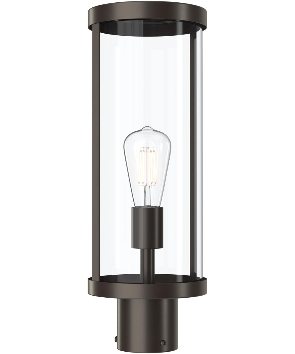 Kagen Outdoor Post Light with Clear Glass Panels Antique Bronze