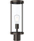 Kagen Outdoor Post Light with Clear Glass Panels Antique Bronze