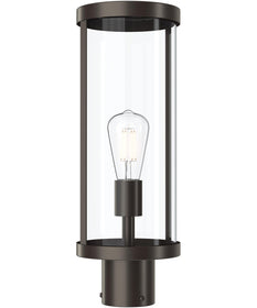Kagen Outdoor Post Light with Clear Glass Panels Antique Bronze