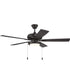 EOS Low Profile 1 bulb Frosted White 52" Ceiling Fan 1-Light Fan Flat Black