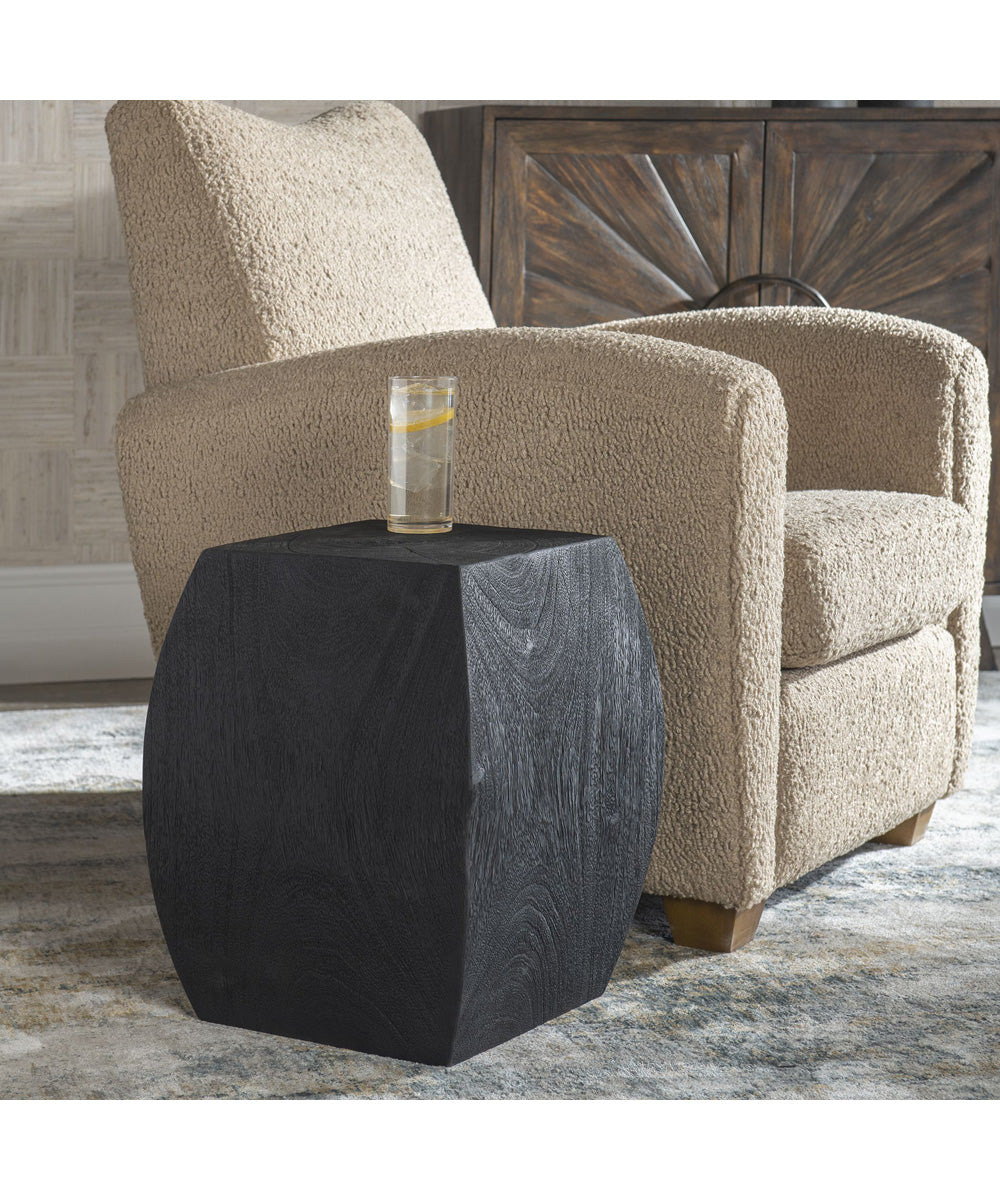 Grove Black Wooden Accent Stool