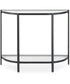 Accent Furniture with Tempered Glass Top with Shelves Satin Black