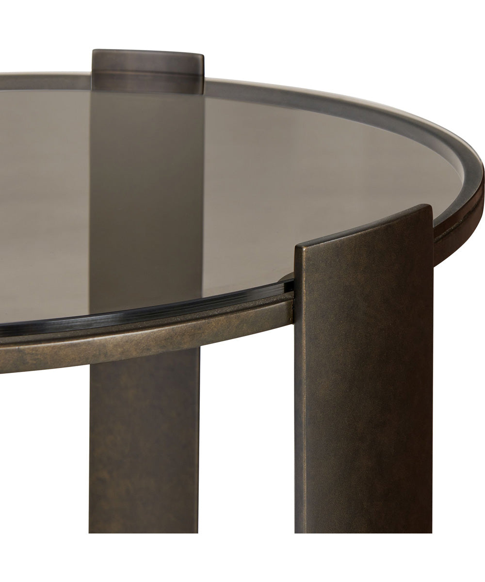 Hanson Bronze & Dark Glass Side Table