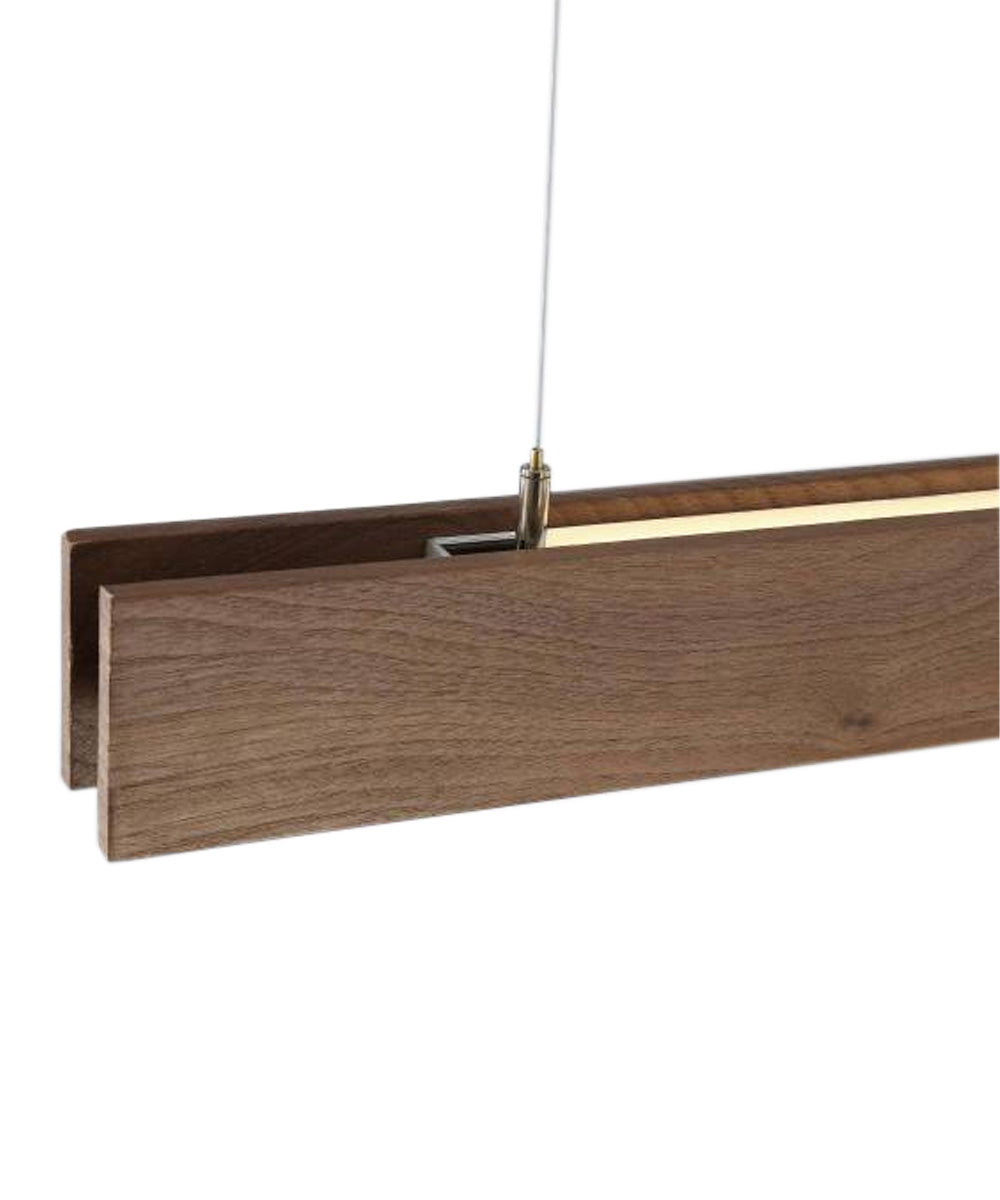 48"W Task 1-Light Island Linear Pendant Wood