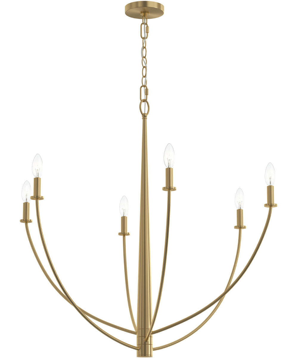 Jheni 6-Light Large Chandelier Brushed Gold