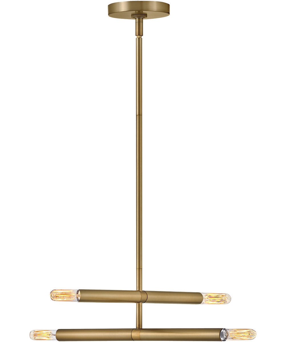 Millie 4-Light Medium Four Light Convertible Pendant in Lacquered Brass