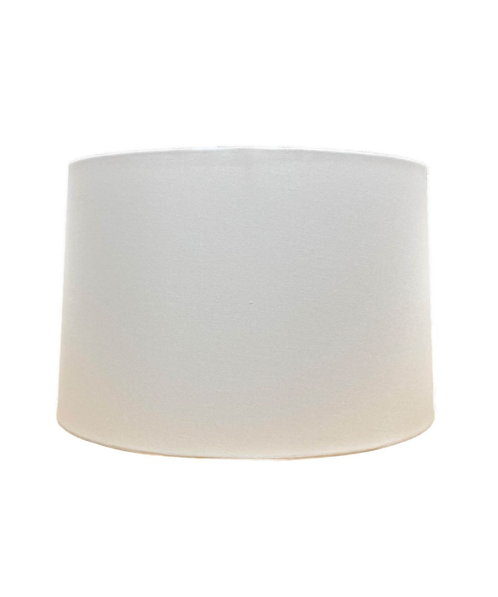 17x19x12 White Homespun/Rolled Edge Hardback Drum Lampshade