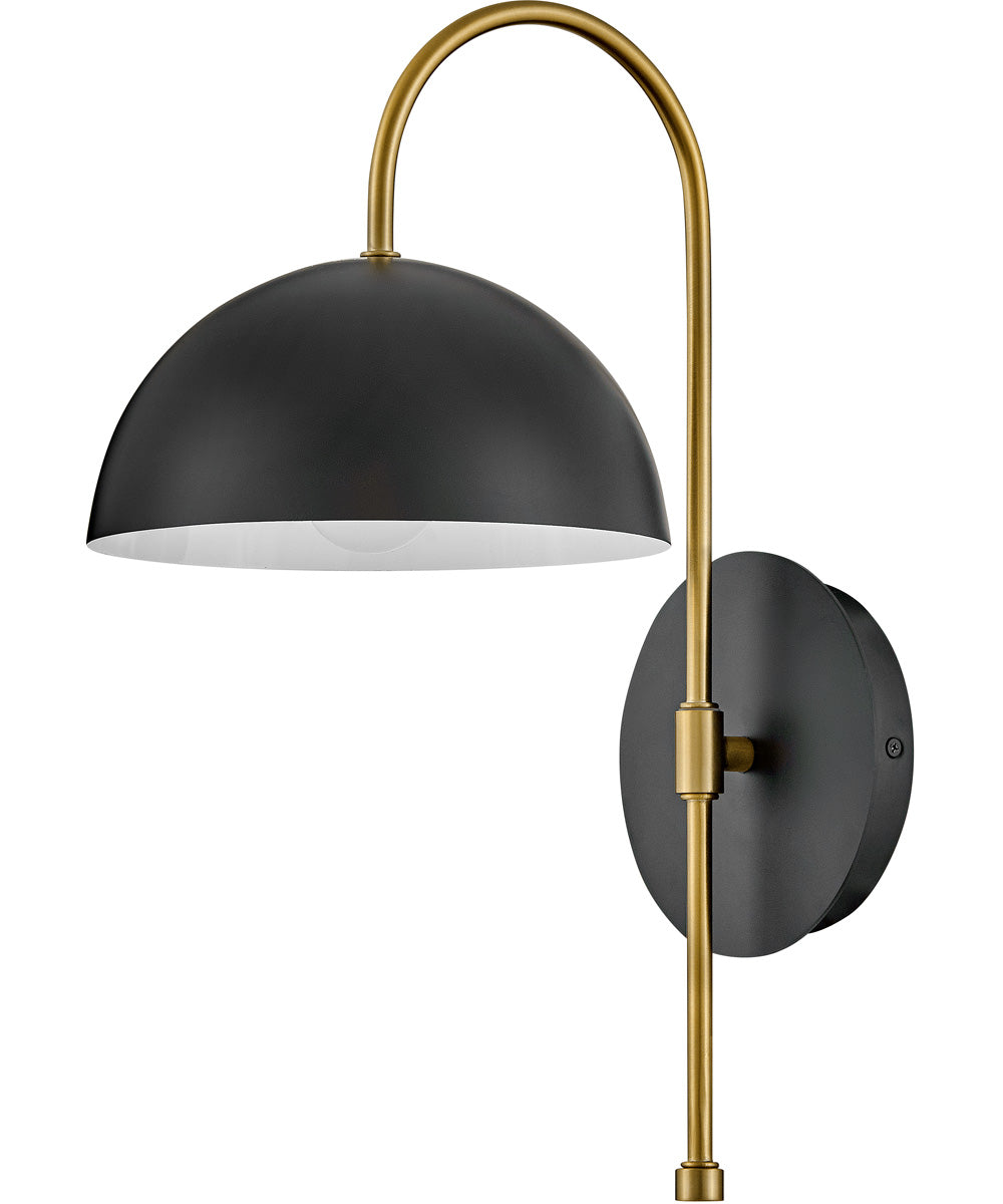 Lou 1-Light Medium Single Light Sconce in Black