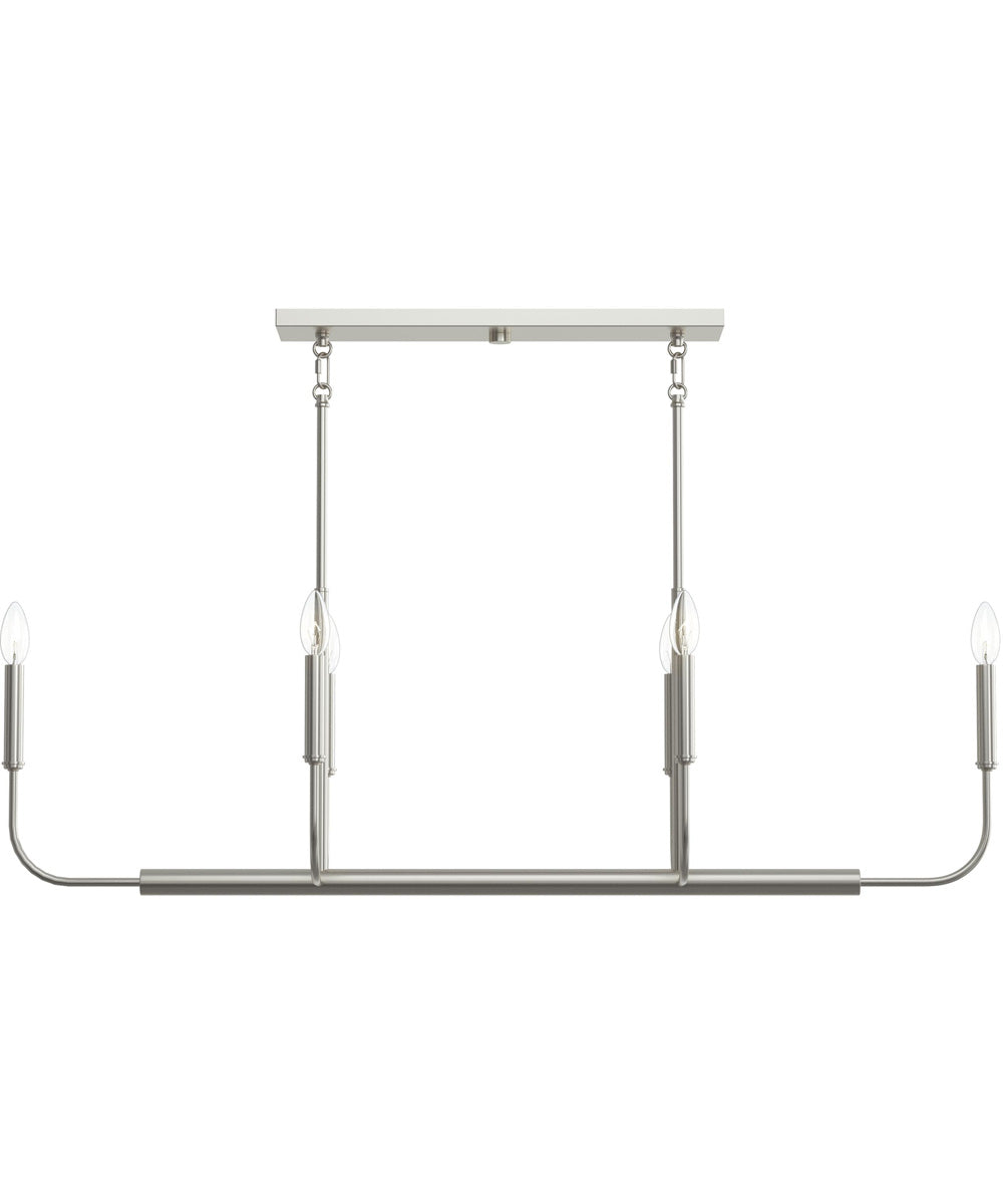 Reines 6-Light Linear Chandelier Brushed Nickel