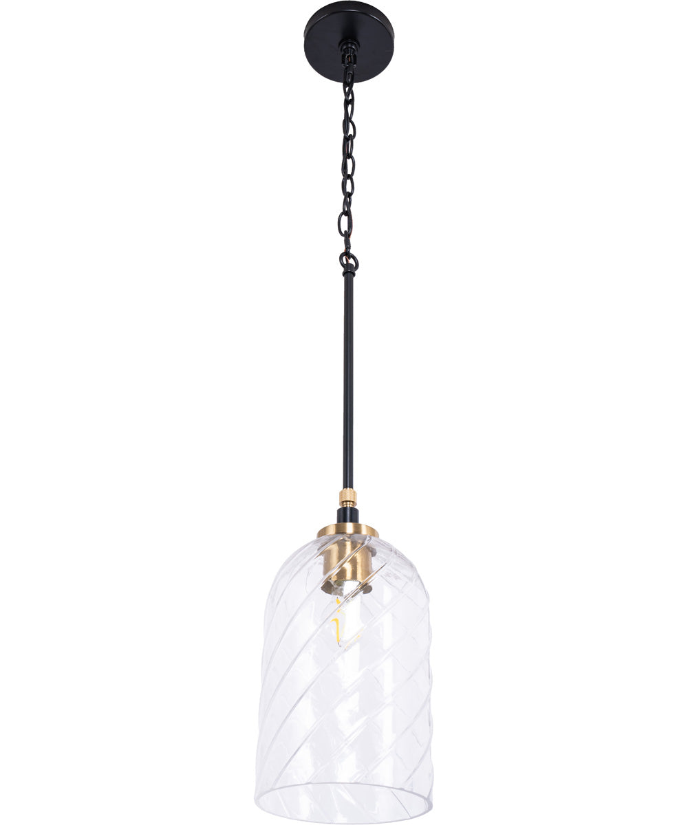 Council 1-Light Lighting Flat Black/Satin Brass