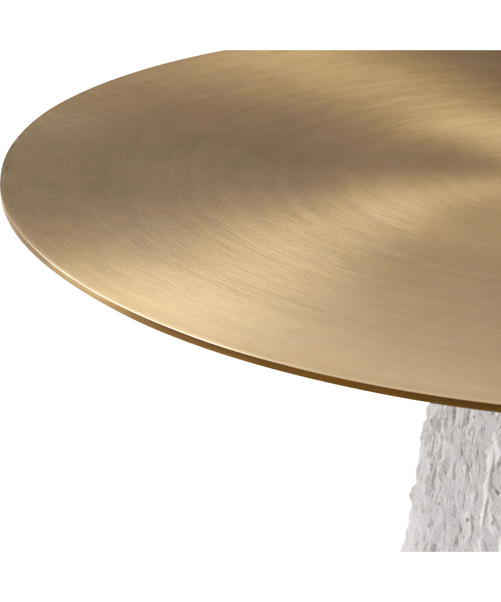 Hollen White Stone Accent Table