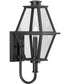 Bradshaw 1-Light Clear Glass Transitional Small Outdoor Wall Lantern Textured Black