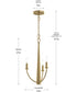 Jheni 3-Light Chandelier Brushed Gold