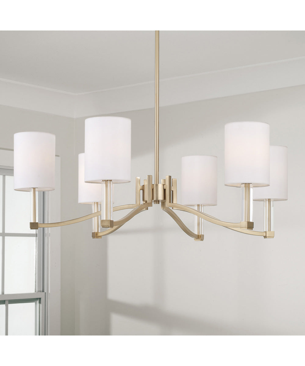 Ingrid 6-Light Chandelier Matte Brass