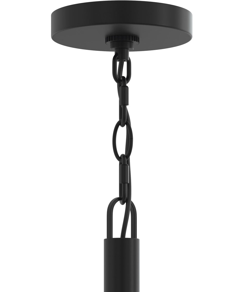 Mack 1-Light Pendant with Layered Glass Shade Matte Black