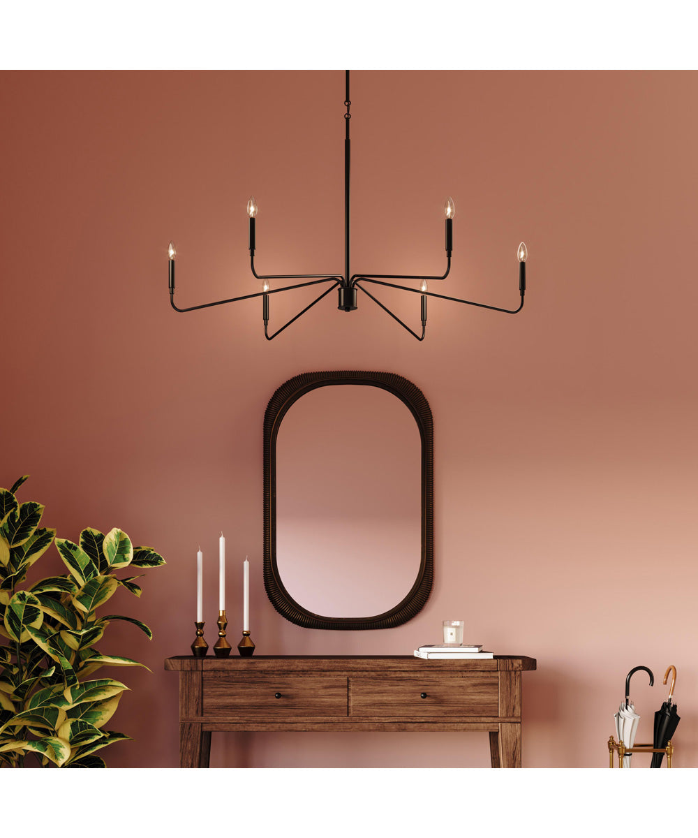 Pilar Extra Large 6-Light Chandelier Matte Black