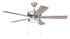 EOS Low Profile 1 bulb Frosted White 52" Ceiling Fan 1-Light Fan Brushed Polished Nickel