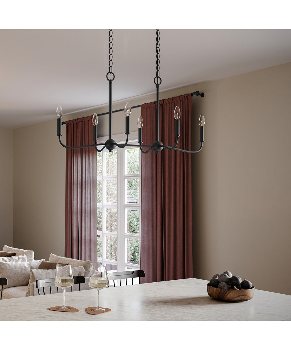 Ilia 6-Light Island Chandelier Matte Black