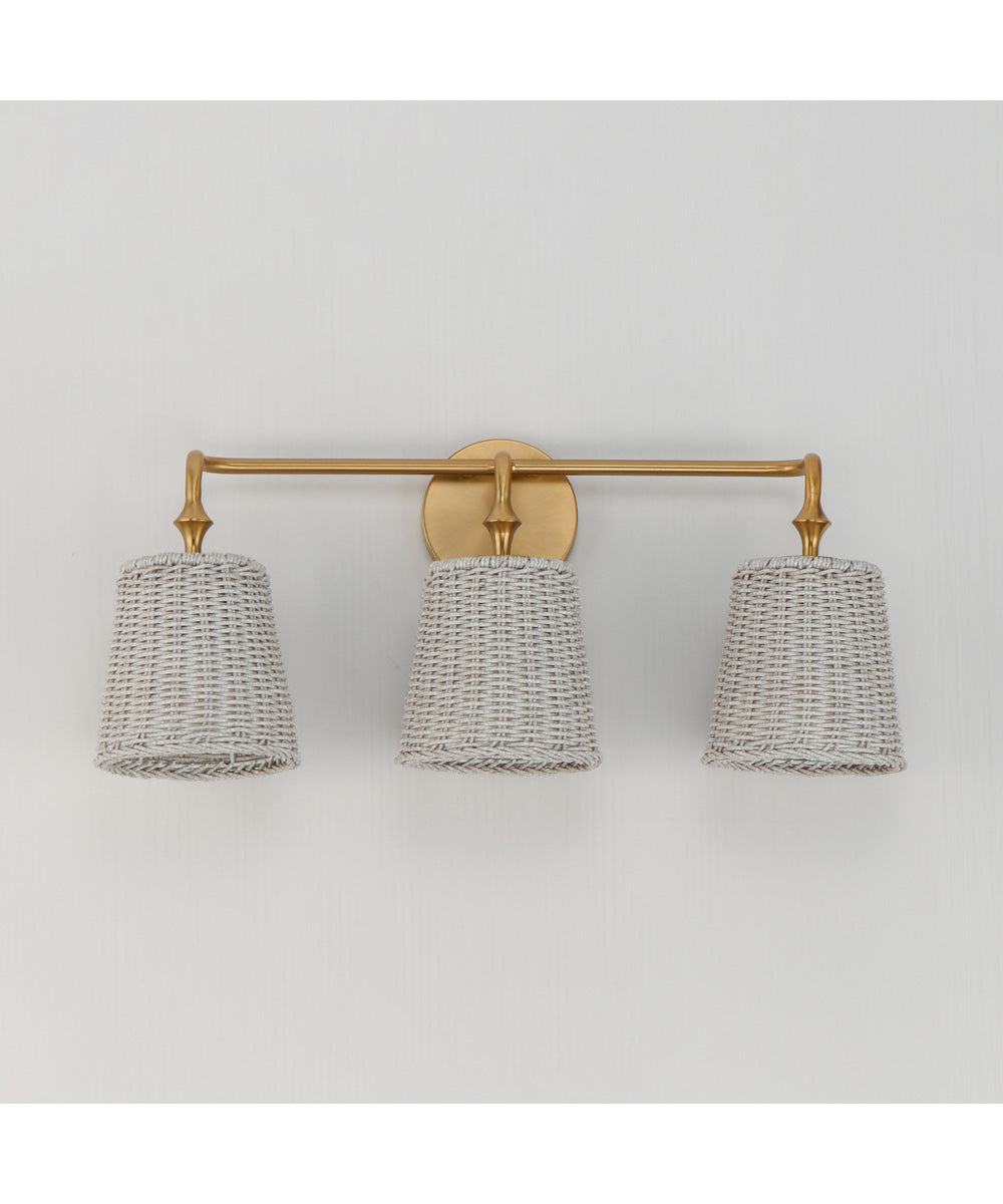 Baja 3-Light Bath Vanity Natural Aged Brass