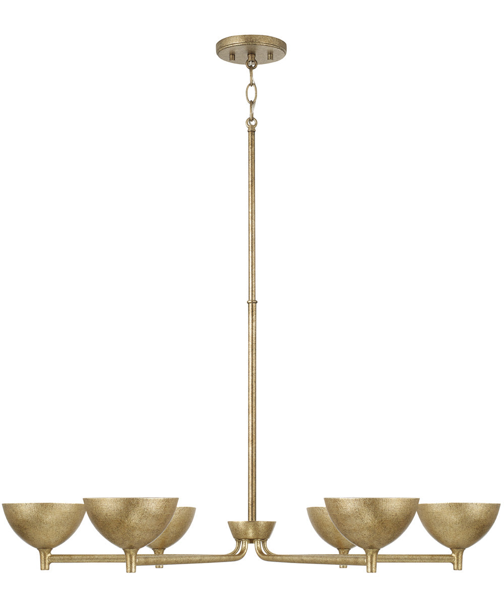 Francesca 6-Light Chandelier Feathered Gold