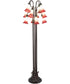 63" High Seafoam/Cranberry Tiffany Pond Lily 12 Light Floor Lamp