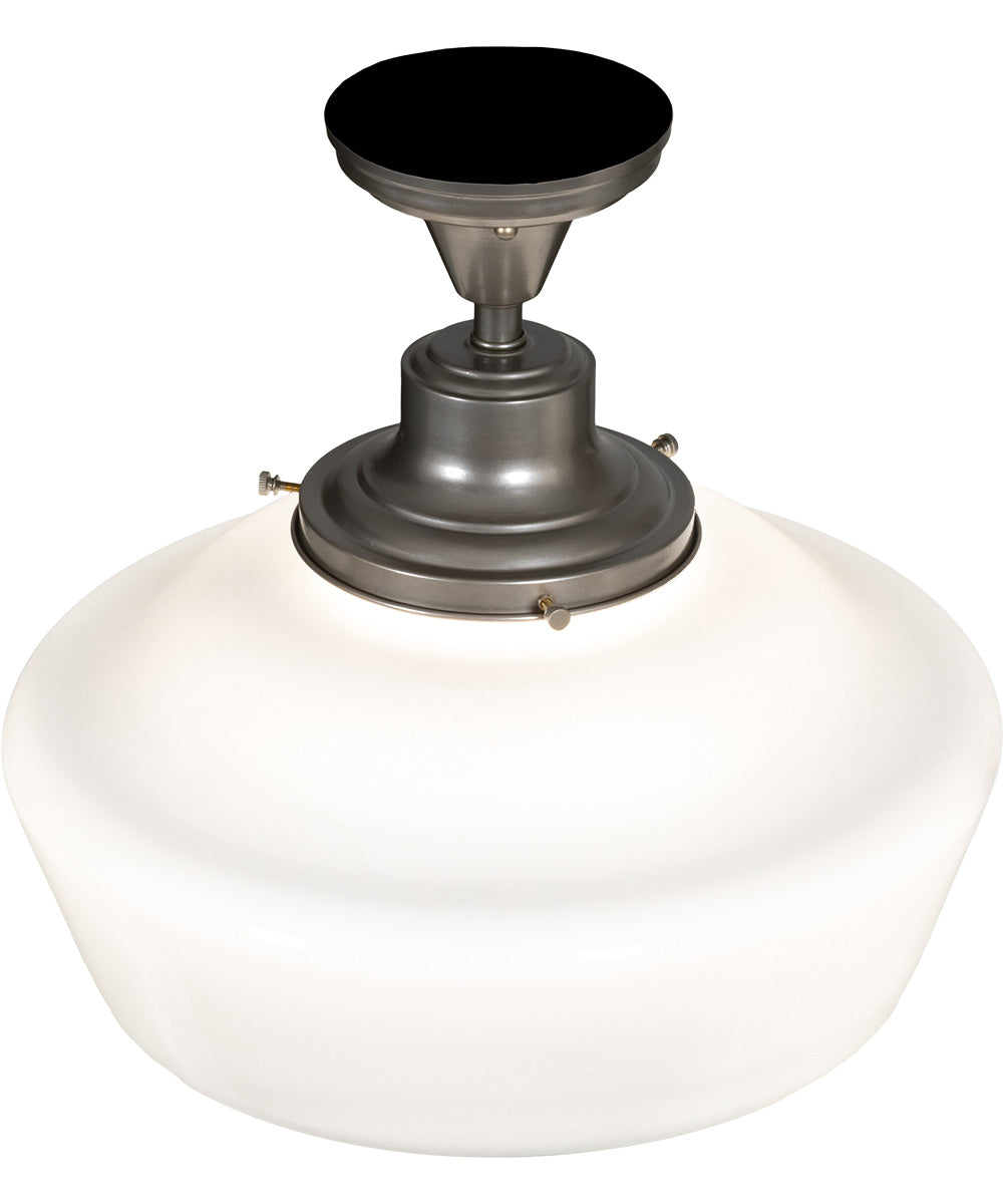 16" Wide Revival Schoolhouse Traditional Globe Semi-Flushmount