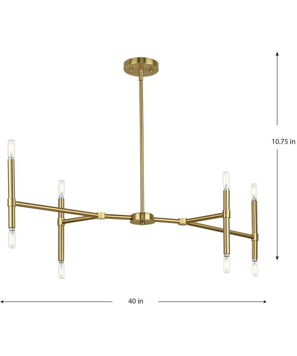 Arya 8-Light Linear Chandelier Brushed Gold