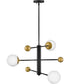 Auggie 3-Light Medium Adjustable Multi Tier Chandelier in Black