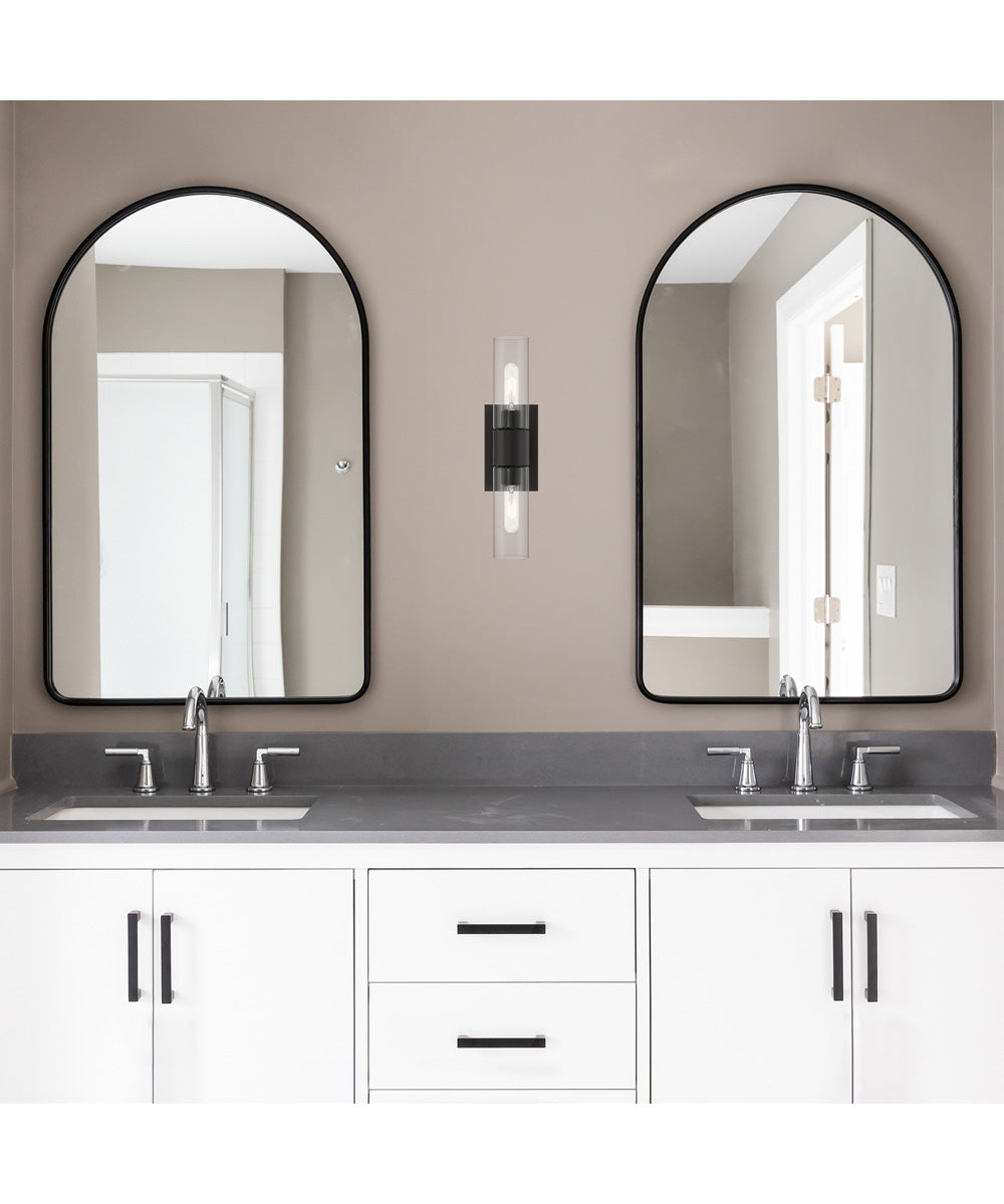 Anton 2 Light Wall Sconce  Matte Black