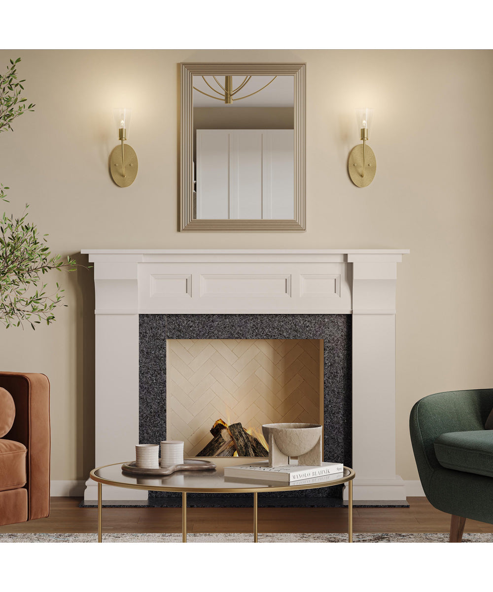 Jheni 1-Light Wall Sconce with Clear Glass Shades Brushed Gold
