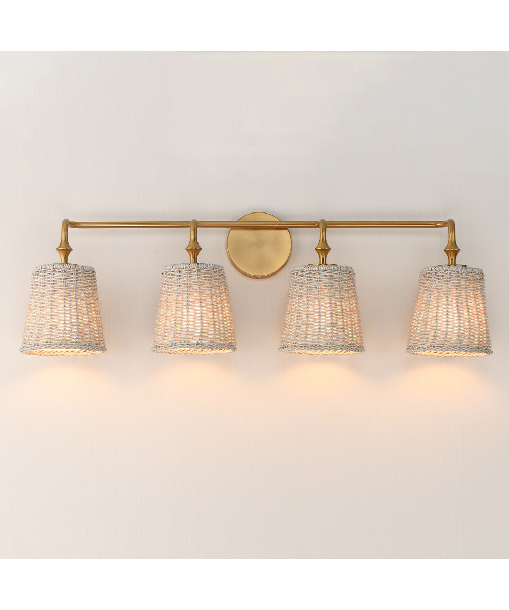 Baja 4-Light Bath Vanity Natural Aged Brass