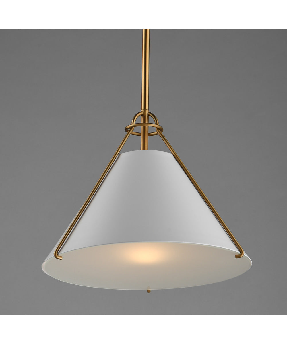 Lucas Single Pendant White/Natural Aged Brass