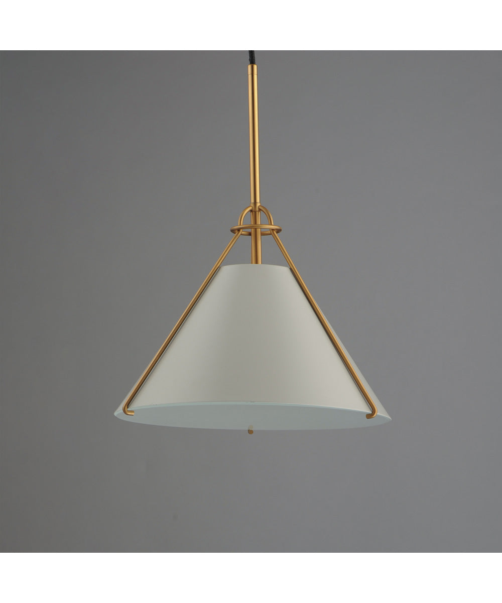 Lucas Single Pendant Light French Gray / Natural Aged Brass