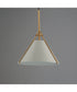 Lucas Single Pendant Light French Gray / Natural Aged Brass