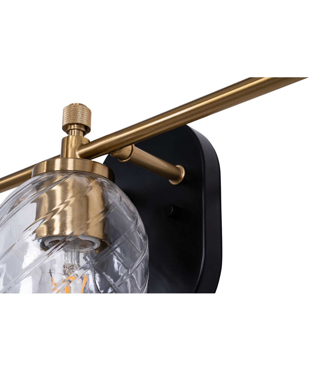 Council 3-Light Lighting Flat Black/Satin Brass