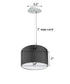 14" W 2 Light Pendant Granite Gray Shade with Diffuser, White Cord