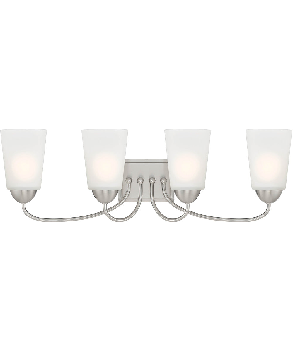 Malone 4 Light Vanity Brushed Nickel