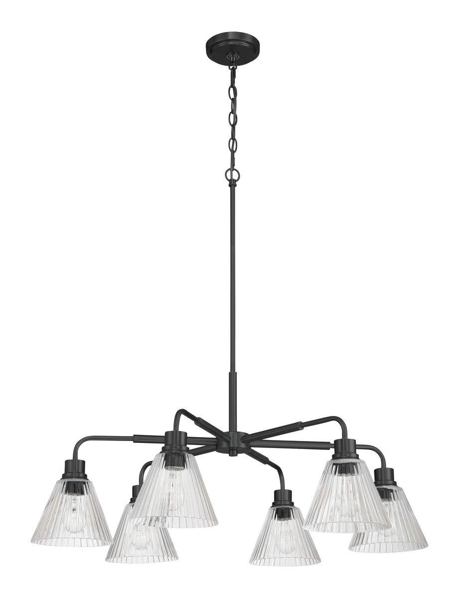 Pleated 6-Light Lighting Flat Black